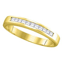 14kt Yellow Gold Women's Princess Channel-set Diamond Single Row Wedding Band 1/4 Cttw - FREE Shipping (US/CAN) - Size 9-Gold & Diamond Wedding Jewelry-8-JadeMoghul Inc.