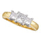 14kt Yellow Gold Women's Princess Diamond 3-stone Bridal Wedding Engagement Ring 3/4 Cttw - FREE Shipping (US/CAN)-Gold & Diamond Engagement & Anniversary Rings-5-JadeMoghul Inc.