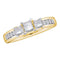 14kt Yellow Gold Women's Princess Diamond 3-stone Bridal Wedding Engagement Ring 7/8 Cttw - FREE Shipping (USA/CAN)-Gold & Diamond Engagement & Anniversary Rings-5-JadeMoghul Inc.