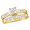 14kt Yellow Gold Women's Princess Diamond Bridal Wedding Engagement Ring Band Set 1.00 Cttw - FREE Shipping (US/CAN) - Size 7-Gold & Diamond Wedding Ring Sets-JadeMoghul Inc.