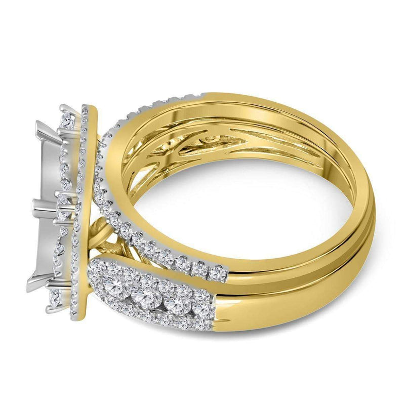 14kt Yellow Gold Women's Princess Diamond Bridal Wedding Engagement Ring Band Set 2.00 Cttw - FREE Shipping (US/CAN)-Gold & Diamond Wedding Ring Sets-JadeMoghul Inc.
