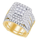 14kt Yellow Gold Women's Princess Diamond Bridal Wedding Engagement Ring Band Set 4.00 Cttw - FREE Shipping (US/CAN)-Wedding Jewelry-5.5-JadeMoghul Inc.