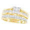 14kt Yellow Gold Womens Princess Diamond Bridal Wedding Engagement Ring Band Set 4.00 Cttw-Gold & Diamond Wedding Ring Sets-9.5-JadeMoghul Inc.