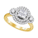 14kt Yellow Gold Women's Princess Diamond Circle Frame Cluster Bridal Wedding Engagement Ring 3/4 Cttw - FREE Shipping (US/CAN)-Gold & Diamond Engagement & Anniversary Rings-5-JadeMoghul Inc.