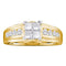 14kt Yellow Gold Women's Princess Diamond Cluster Bridal Wedding Engagement Ring 1.00 Cttw - FREE Shipping (US/CAN)-Gold & Diamond Engagement & Anniversary Rings-5-JadeMoghul Inc.