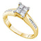 14kt Yellow Gold Women's Princess Diamond Cluster Bridal Wedding Engagement Ring 5/8 Cttw - FREE Shipping (US/CAN)-Gold & Diamond Engagement & Anniversary Rings-5-JadeMoghul Inc.