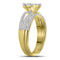 14kt Yellow Gold Women's Princess Diamond Cluster Bridal Wedding Engagement Ring Band Set 1.00 Cttw - FREE Shipping (US/CAN)-Gold & Diamond Wedding Ring Sets-JadeMoghul Inc.