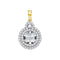 14kt Yellow Gold Women's Princess Diamond Cluster Circle Frame Pendant 7-8 Cttw - FREE Shipping (US/CAN)-Gold & Diamond Pendants & Necklaces-JadeMoghul Inc.