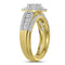 14kt Yellow Gold Women's Princess Diamond Cluster Halo Bridal Wedding Engagement Ring Band Set 1.00 Cttw - FREE Shipping (US/CAN)-Gold & Diamond Wedding Ring Sets-JadeMoghul Inc.