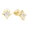 14kt Yellow Gold Women's Princess Diamond Cluster Kite Square Earrings 1-6 Cttw - FREE Shipping (US/CAN)-Gold & Diamond Earrings-JadeMoghul Inc.