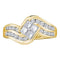 14kt Yellow Gold Women's Princess Diamond Contoured Cluster Ring 1.00 Cttw - FREE Shipping (US/CAN)-Gold & Diamond Fashion Rings-5-JadeMoghul Inc.