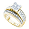 14kt Yellow Gold Women's Princess Diamond Elevated Cluster Bridal Wedding Engagement Ring 2.00 Cttw - FREE Shipping (US/CAN)-Gold & Diamond Engagement & Anniversary Rings-9-JadeMoghul Inc.
