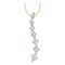 14kt Yellow Gold Women's Princess Diamond Graduated Journey Pendant 1-4 Cttw - FREE Shipping (US/CAN)-Gold & Diamond Pendants & Necklaces-JadeMoghul Inc.