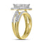 14kt Yellow Gold Women's Princess Diamond Halo Bridal Wedding Engagement Ring Band Set 1-3-4 Cttw - FREE Shipping (US/CAN)-Gold & Diamond Wedding Ring Sets-JadeMoghul Inc.