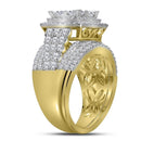 14kt Yellow Gold Women's Princess Diamond Halo Bridal Wedding Engagement Ring Band Set 3.00 Cttw - FREE Shipping (US/CAN)-Gold & Diamond Wedding Ring Sets-JadeMoghul Inc.