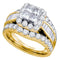 14kt Yellow Gold Women's Princess Diamond Halo Cluster Bridal Wedding Engagement Ring 3.00 Cttw - FREE Shipping (US/CAN)-Gold & Diamond Engagement & Anniversary Rings-5-JadeMoghul Inc.