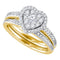 14kt Yellow Gold Womens Princess Diamond Heart Bridal Wedding Engagement Ring Band Set 3/4 Cttw - FREE Shipping (US/CAN)-Gold & Diamond Wedding Ring Sets-5-JadeMoghul Inc.