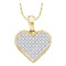 14kt Yellow Gold Women's Princess Diamond Heart Love Pendant 1-4 Cttw - FREE Shipping (US/CAN)-Gold & Diamond Pendants & Necklaces-JadeMoghul Inc.