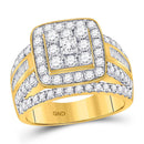 14kt Yellow Gold Women's Princess Diamond Solitaire Bridal or Engagement Ring 2.00 Cttw-Gold & Diamond Wedding Jewelry-JadeMoghul Inc.