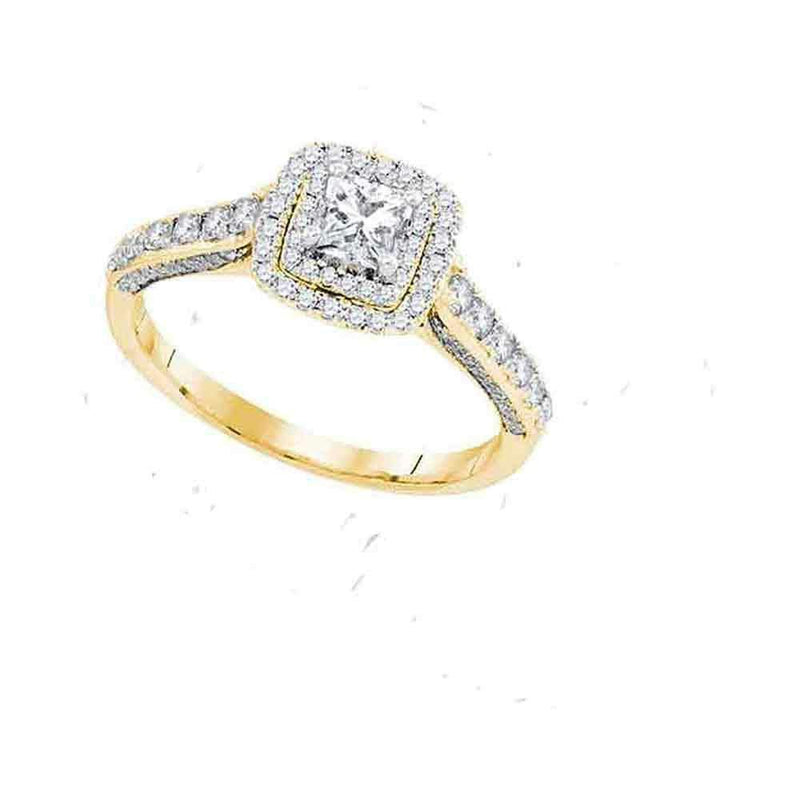 14kt Yellow Gold Women's Princess Diamond Solitaire Bridal Wedding Engagement Ring 1.00 Cttw - FREE Shipping (US/CAN) Size 11 (Certified)-Gold & Diamond Engagement & Anniversary Rings-10-JadeMoghul Inc.