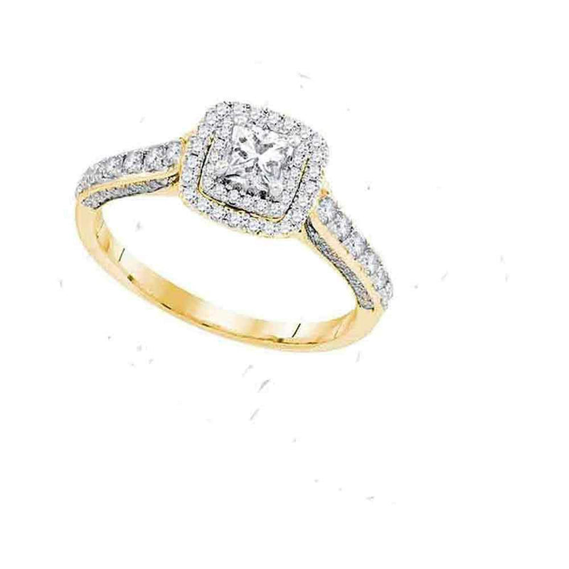 14kt Yellow Gold Women's Princess Diamond Solitaire Bridal Wedding Engagement Ring 1.00 Cttw - FREE Shipping (US/CAN) Size 8 (Certified)-Gold & Diamond Engagement & Anniversary Rings-7.5-JadeMoghul Inc.