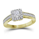 14kt Yellow Gold Women's Princess Diamond Solitaire Bridal Wedding Engagement Ring 1/2 Cttw - FREE Shipping (US/CAN)-Gold & Diamond Engagement & Anniversary Rings-5-JadeMoghul Inc.