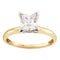 14kt Yellow Gold Women's Princess Diamond Solitaire Bridal Wedding Engagement Ring 1/5 Cttw - FREE Shipping (USA/CAN)-Gold & Diamond Engagement & Anniversary Rings-10.5-JadeMoghul Inc.