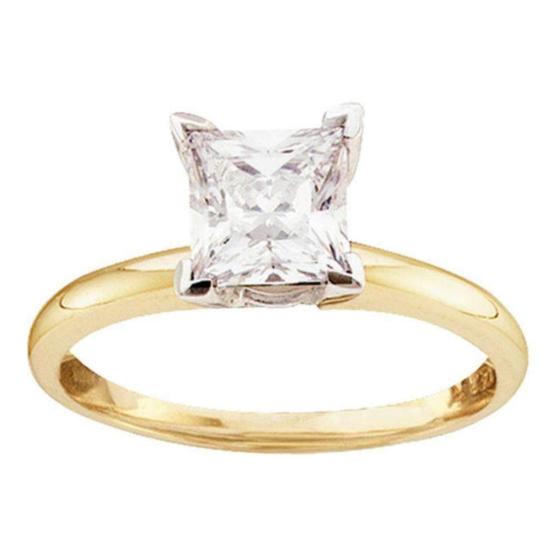 14kt Yellow Gold Women's Princess Diamond Solitaire Bridal Wedding Engagement Ring 3/8 Cttw - FREE Shipping (US/CAN)-Gold & Diamond Engagement & Anniversary Rings-5-JadeMoghul Inc.
