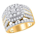 14kt Yellow Gold Women's Princess Diamond Solitaire Halo Bridal Wedding Engagement Ring 3.00 Cttw - FREE Shipping (US/CAN)-Wedding Jewelry-5-JadeMoghul Inc.