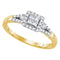 14kt Yellow Gold Women's Princess Diamond Square Frame Cluster Ring 1/3 Cttw - FREE Shipping (US/CAN)-Gold & Diamond Engagement & Anniversary Rings-6.5-JadeMoghul Inc.