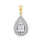 14kt Yellow Gold Women's Princess Diamond Teardrop Cluster Pendant 1.00 Cttw - FREE Shipping (US/CAN)-Gold & Diamond Pendants & Necklaces-JadeMoghul Inc.