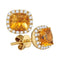 14kt Yellow Gold Women's Princess Natural Citrine Diamond Stud Earrings 1-4 Cttw - FREE Shipping (US/CAN)-Gold & Diamond Earrings-JadeMoghul Inc.
