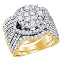 14kt Yellow Gold Women's Princess Round Diamond Soleil Bridal Wedding Engagement Ring Band Set 2-1/2 Cttw - FREE Shipping (US/CAN)-Wedding Jewelry-5.5-JadeMoghul Inc.
