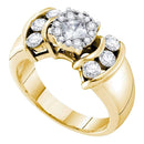 14kt Yellow Gold Women's Princess Round Diamond Soleil Cluster Bridal Wedding Engagement Ring 1.00 Cttw - FREE Shipping (US/CAN)-Gold & Diamond Engagement & Anniversary Rings-5-JadeMoghul Inc.