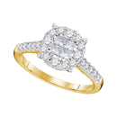 14kt Yellow Gold Women's Princess Round Diamond Soleil Cluster Bridal Wedding Engagement Ring 3/4 Cttw - FREE Shipping (US/CAN)-Wedding Jewelry-5-JadeMoghul Inc.