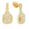 14kt Yellow Gold Women's Princess Round Diamond Soleil Square Dangle Earrings 3-8 Cttw - FREE Shipping (US/CAN)-Gold & Diamond Earrings-JadeMoghul Inc.