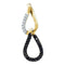14kt Yellow Gold Women's Round Black Color Enhanced Diamond Double Teardrop Pendant 1-8 Cttw - FREE Shipping (US/CAN)-Gold & Diamond Pendants & Necklaces-JadeMoghul Inc.
