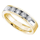 14kt Yellow Gold Women's Round Channel-set Diamond 5mm Wedding Band 1.00 Cttw - FREE Shipping (US/CAN)-Gold & Diamond Wedding Jewelry-5-JadeMoghul Inc.