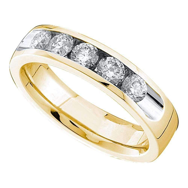 14kt Yellow Gold Women's Round Channel-set Diamond 5mm Wedding Band 1.00 Cttw - FREE Shipping (US/CAN)-Gold & Diamond Wedding Jewelry-5-JadeMoghul Inc.