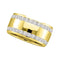 14kt Yellow Gold Women's Round Channel-set Diamond Double Row Wedding Band 1.00 Cttw - FREE Shipping (US/CAN)-Gold & Diamond Wedding Jewelry-JadeMoghul Inc.