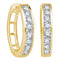 14kt Yellow Gold Women's Round Channel-set Diamond Hoop Earrings 1.00 Cttw - FREE Shipping (US/CAN)-Gold & Diamond Earrings-JadeMoghul Inc.