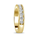 14kt Yellow Gold Women's Round Channel-set Diamond Single Row Wedding Band 1.00 Cttw - FREE Shipping (US/CAN)-Gold & Diamond Wedding Jewelry-5-JadeMoghul Inc.