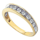 14kt Yellow Gold Women's Round Channel-set Diamond Single Row Wedding Band 1/2 Cttw - FREE Shipping (US/CAN)-Wedding Jewelry-5-JadeMoghul Inc.