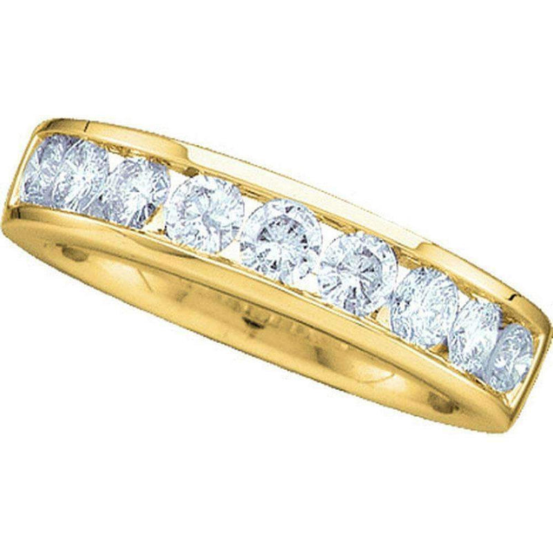 14kt Yellow Gold Women's Round Channel-set Diamond Wedding Band 1-2 Cttw - FREE Shipping (US/CAN) - Size 5-Gold & Diamond Wedding Jewelry-JadeMoghul Inc.