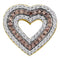 14kt Yellow Gold Women's Round Cognac-brown Color Enhanced Diamond Heart Outline Pendant 3-4 Cttw - FREE Shipping (US/CAN)-Gold & Diamond Pendants & Necklaces-JadeMoghul Inc.