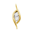 14kt Yellow Gold Womens Round Diamond 2-stone Hearts Together Pendant 1-4 Cttw - FREE Shipping (US/CAN)-Gold & Diamond Pendants & Necklaces-JadeMoghul Inc.