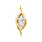 14kt Yellow Gold Womens Round Diamond 2-stone Hearts Together Pendant 1-4 Cttw - FREE Shipping (US/CAN)-Gold & Diamond Pendants & Necklaces-JadeMoghul Inc.