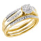 14kt Yellow Gold Women's Round Diamond 3-Piece Bridal Wedding Engagement Ring Band Set 1/4 Cttw - FREE Shipping (US/CAN)-Gold & Diamond Wedding Ring Sets-5-JadeMoghul Inc.