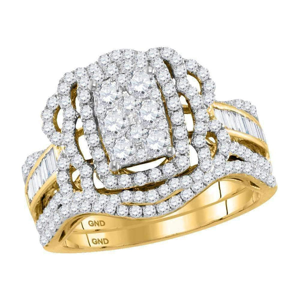14kt Yellow Gold Women's Round Diamond Bridal Wedding Engagement Ring Band Set 1-3/8 Cttw - FREE Shipping (US/CAN)-Wedding Jewelry-5-JadeMoghul Inc.