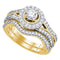 14kt Yellow Gold Women's Round Diamond Bridal Wedding Engagement Ring Band Set 1.00 Cttw - FREE Shipping (US/CAN)-Gold & Diamond Wedding Ring Sets-5-JadeMoghul Inc.